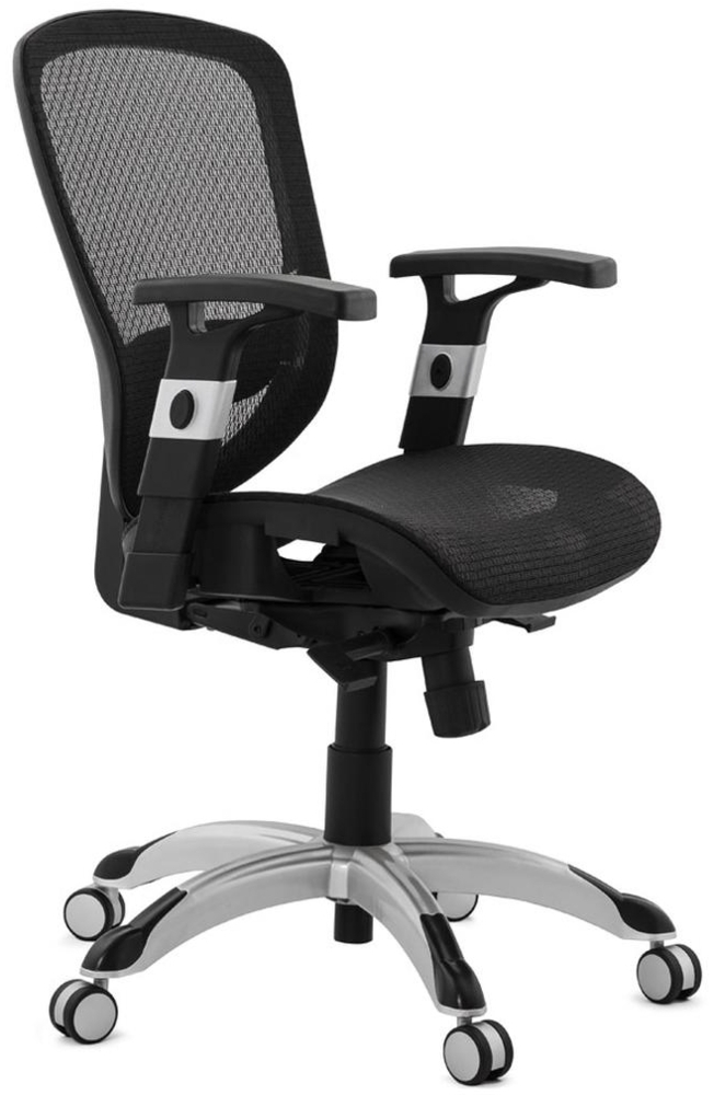 Ergonomischer Bürostuhl mit Mesh | Gaming Chair Schreibtischstuhl mit Kopfstütze | Drehstuhl Chefsessel Höhenverstellbar | Designer Office Chair Schwarz | MORELI von Kadima Design Bild 1