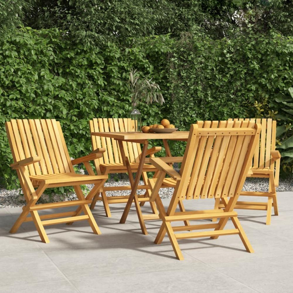 vidaXL Gartenstühle 4 Stk. Klappbar 61 x 67 x 90 cm Massivholz Teak 3155055 Bild 1