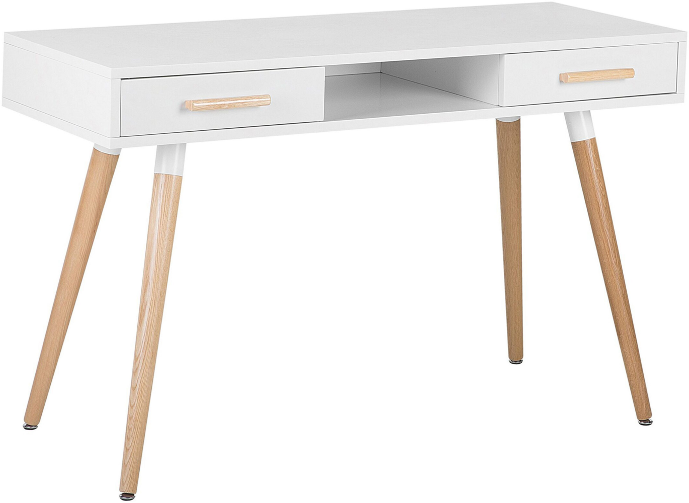 Schreibtisch weiß 120 x 45 cm 2 Schubladen FRISCO Bild 1