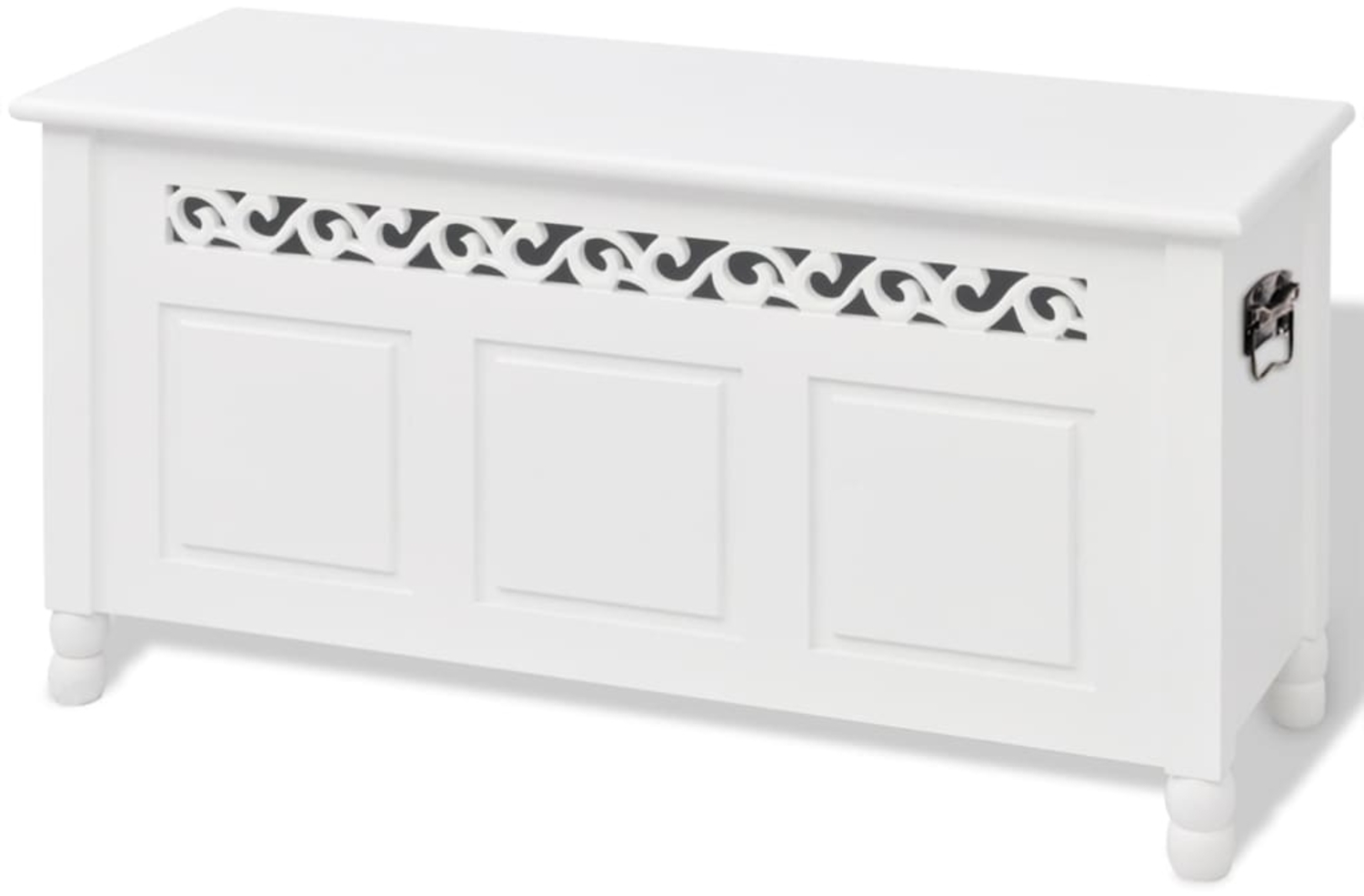 vidaXL Aufbewahrungsbank Barockstil MDF Weiß 242646 Bild 1