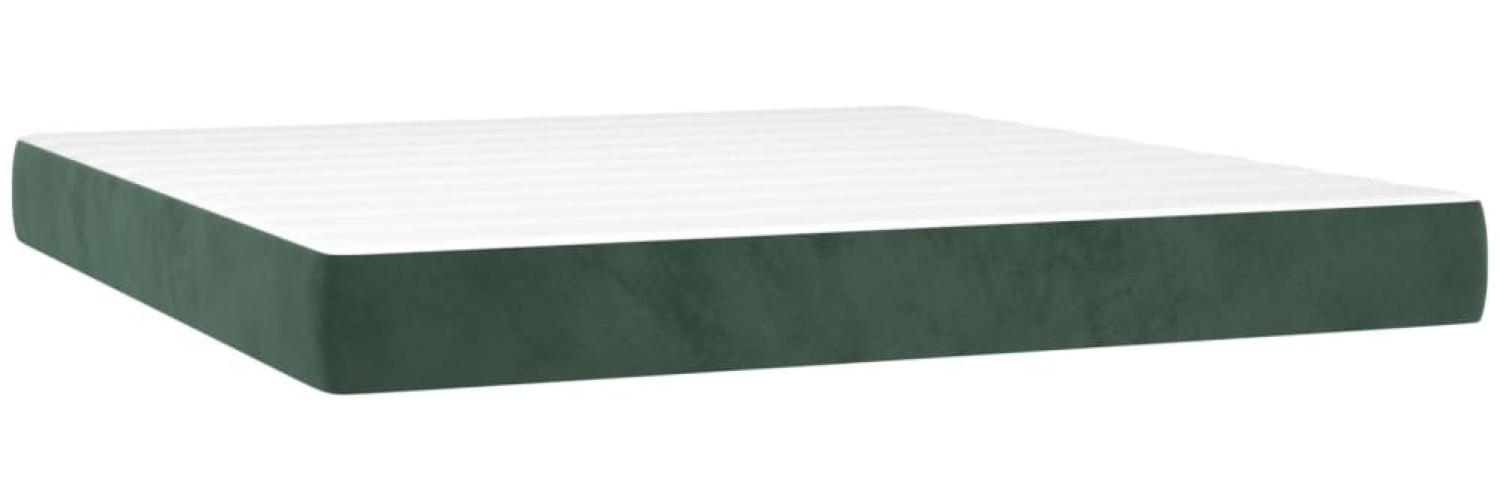 vidaXL Taschenfederkernmatratze Dunkelgrün 160x210x20 cm Samt 4016591 Bild 1