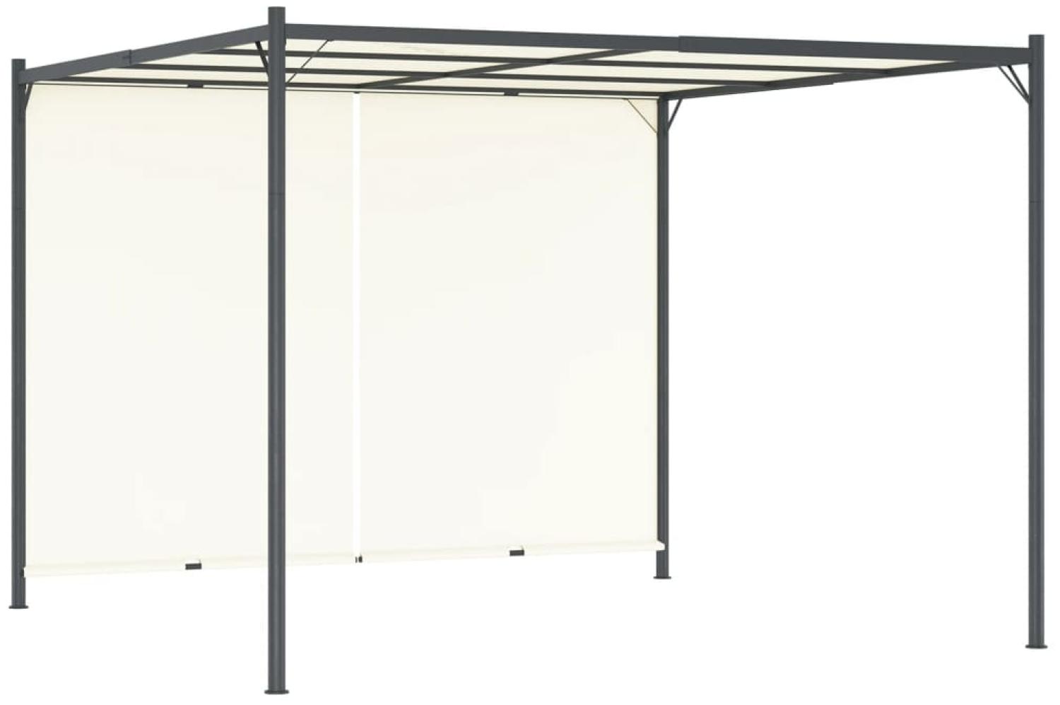 vidaXL Pergola mit Verstellbarem Dach Cremeweiß 3x3 m Stahl 49323 Bild 1