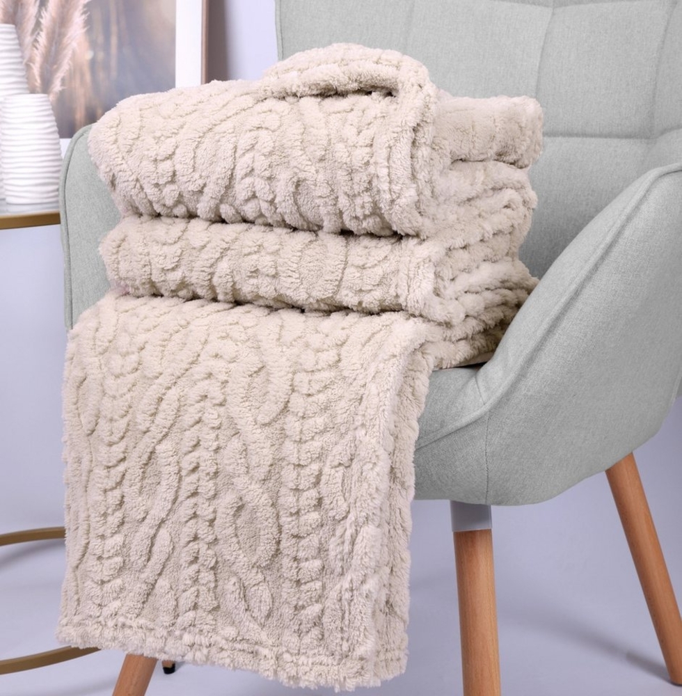 Wohndecke Kuscheldecke BOZEN Ornament Flauschig XXL Größe 150x200 cm, Betz, Wohndecke XXL Warm Sofadecke Decke Couch Fleecedecke Bild 1