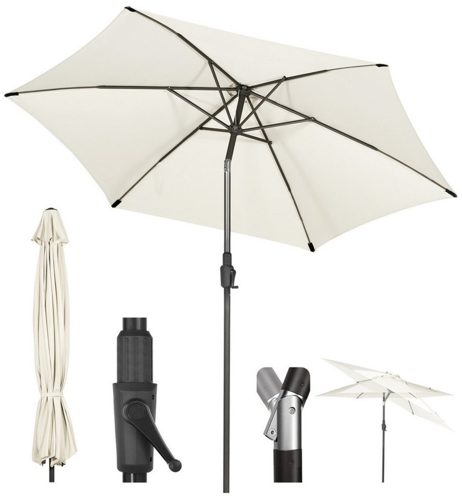 Sekey Sonnenschirm 270 cm Sonnenschirm Gartenschirm Marketschirm – Knickbar im Sitzen, LxB: 270,00x271,00 cm, Sonnenschutz UV50+, Windfest und Stabil, 100% Wasserfest Bild 1