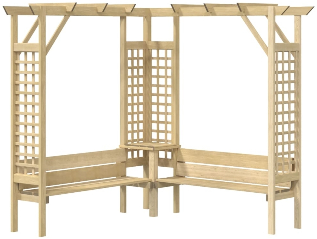 vidaXL Eck-Pergola mit Bank Kiefernholz Imprägniert 44950 Bild 1