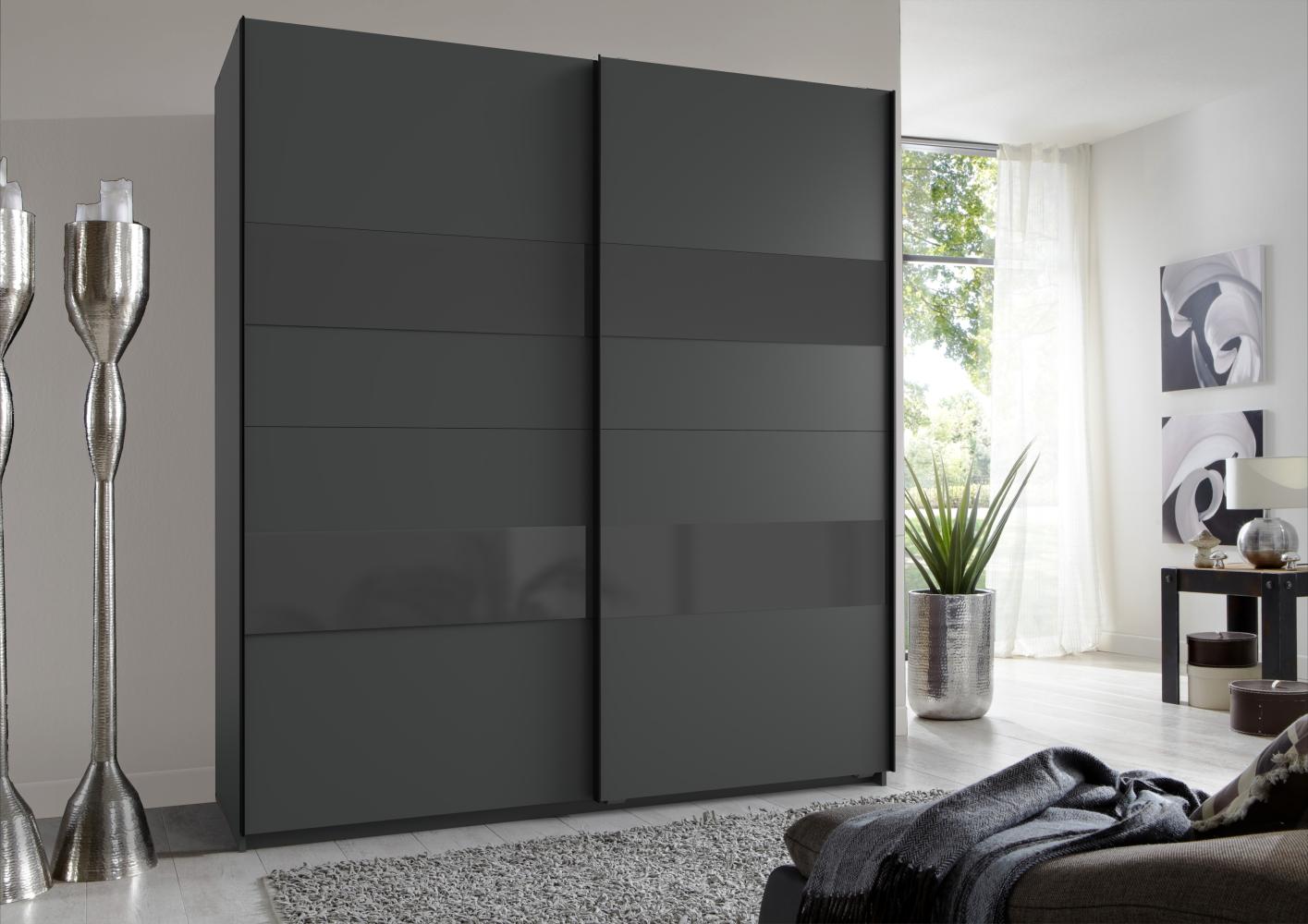 Kleiderschrank >Altona1< (B/H/T: 180x198x64 cm) in Graphit - 180x198x64 (BxHxT) Bild 1