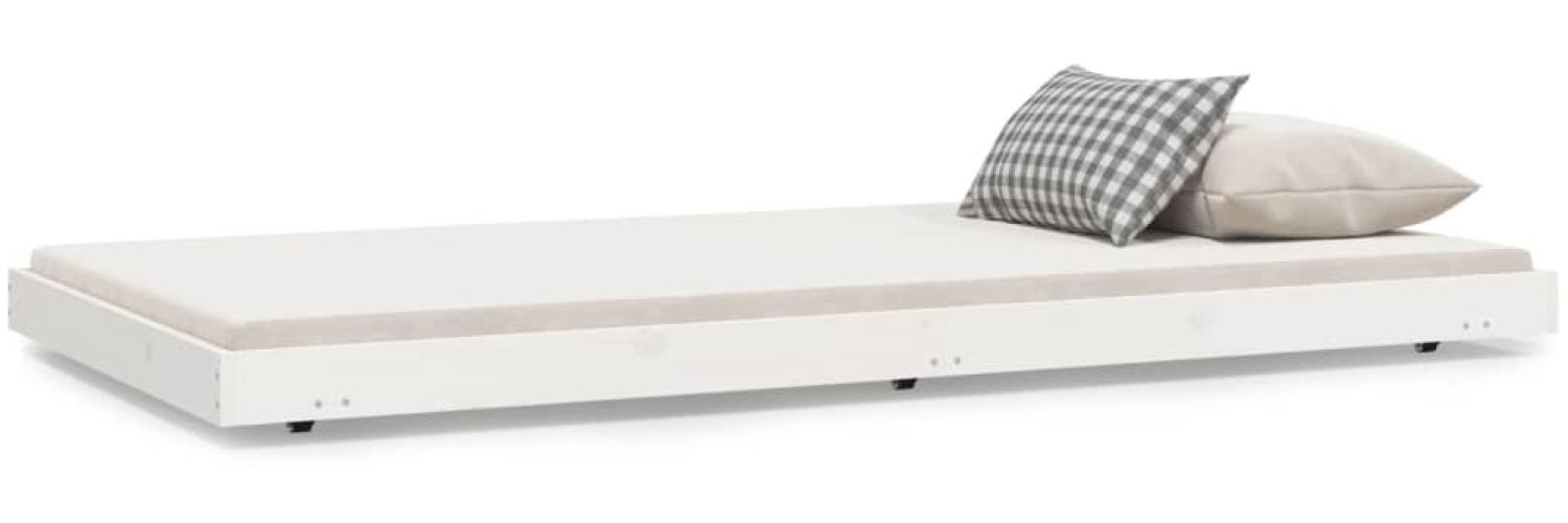 vidaXL Massivholzbett ohne Matratze Weiß 80x200 cm Kiefernholz 823500 Bild 1