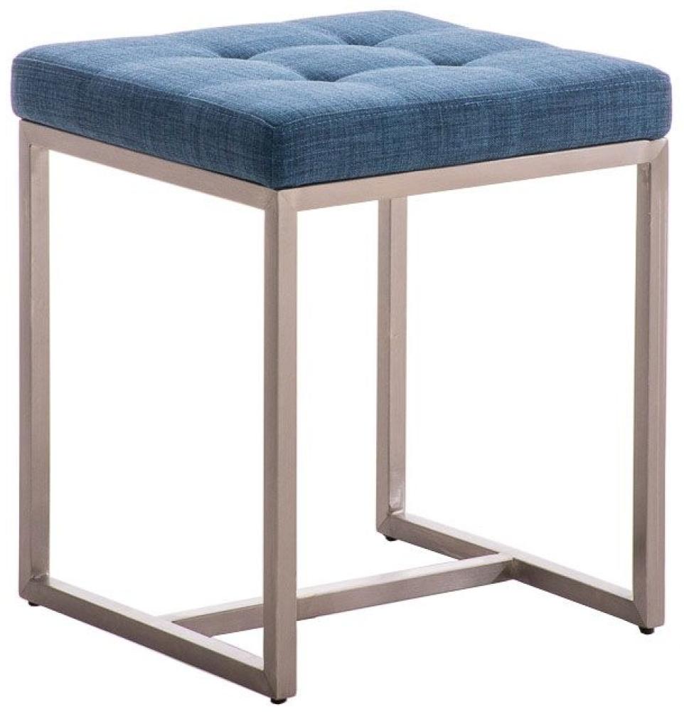 Sitzhocker - BRIT - Schminkhocker Hocker Sessel Stoff Blau 40x40 cm Bild 1