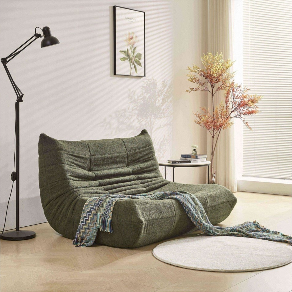 HAUSS SPLOE Sitzsack 2-Sitzer Lazy-Sofa aus Teddy-Samt, modernes Design, Wohnzimmer grün (1 St) Bild 1