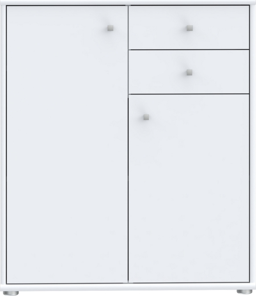 Kommode >TEMPRA2< 2 Türen, 2 Schübe, in Weiss - 73,7x85,5x34,8cm (BxHxT) Bild 1