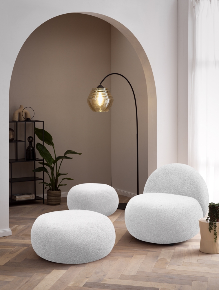 DOMO. collection Sessel 700 016, Polstersessel, rund, gepolsterte Rückenlehne, Füße mit Filzgleitern, Armsessel, Polsterganitur, 73 x 75 x 76 cm (BxTxH), grau Bild 1