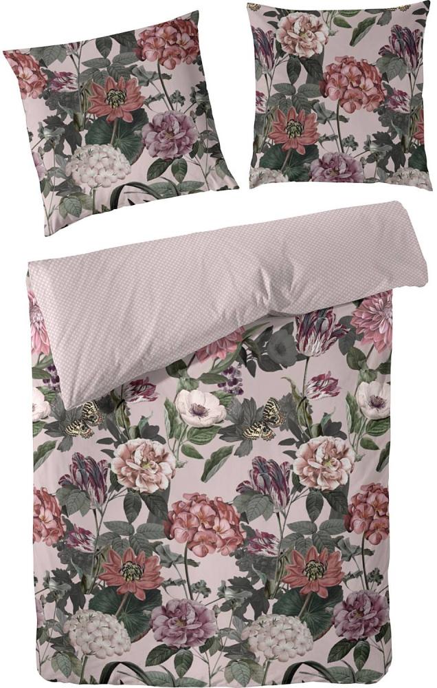 Primera Mako-Satin Bettwäsche 135x200 Blumen Wende altrosa 243215-44 Bild 1