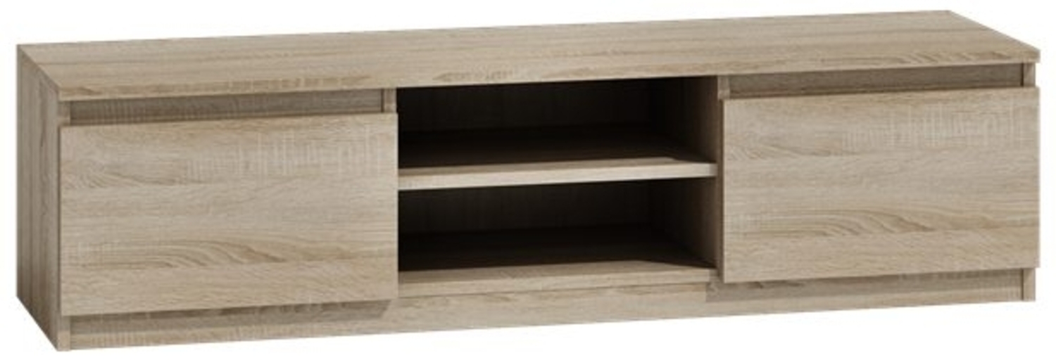 TOPESHOP Lowboard Fernsehtisch – Vielseitig einsetzbares Lowboard und Sideboard sonoma-eiche (H 36 x T 40 x B 140 cm) Bild 1