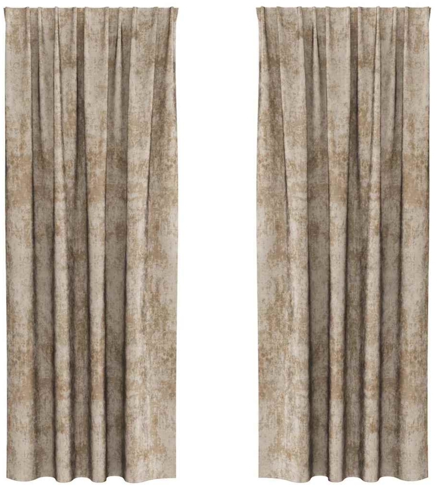 vidaXL Samtvorhänge mit Vorhängen 2 pcs Champagner 260 x 140 cm Samt 4107712 Bild 1