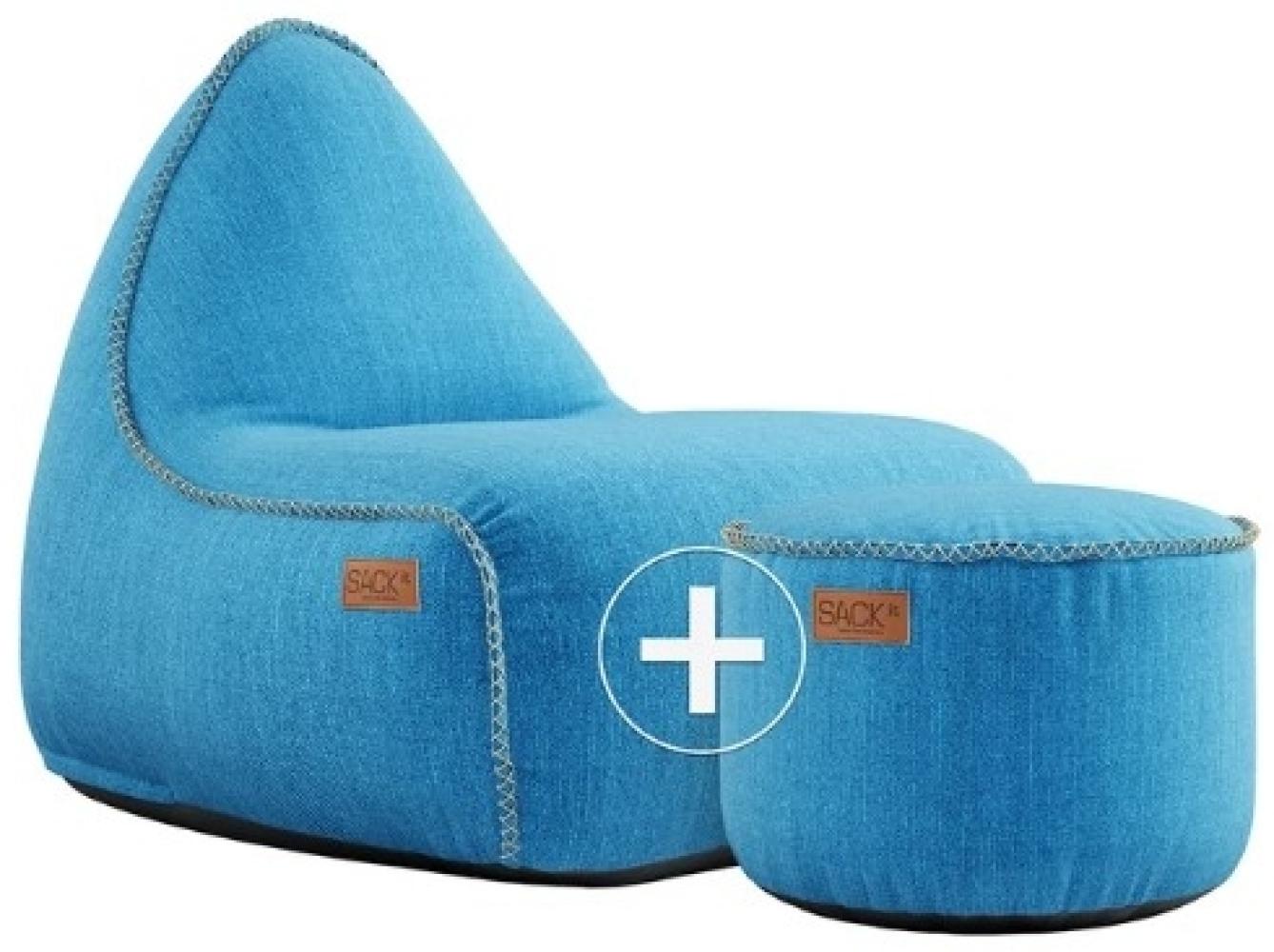 RETROit Cobana Outdoor Sitzsack Loungsessel mit Hocker – Sparset türkis Bild 1