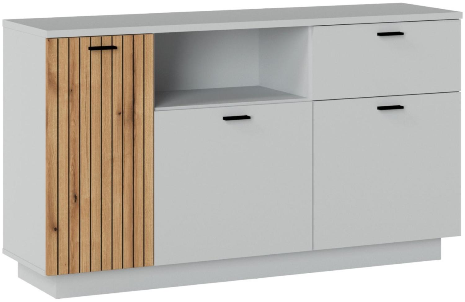 Sideboard Kommode Vero 145x40x83cm grau Evoke Eiche MDF Bild 1