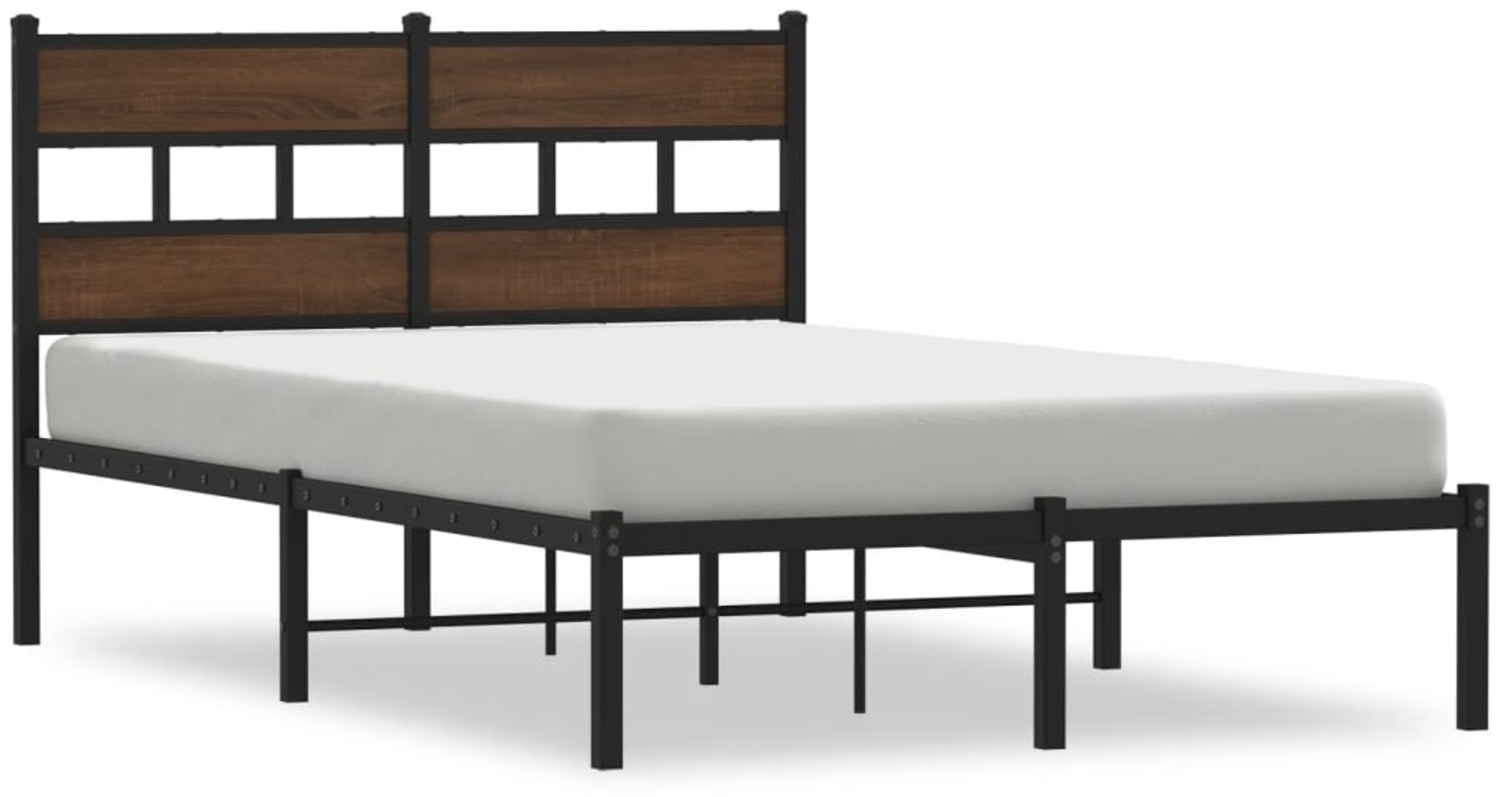 vidaXL Bettgestell ohne Matratze mit Kopfteil Braun Eiche 120x190 cm 4017148 Bild 1