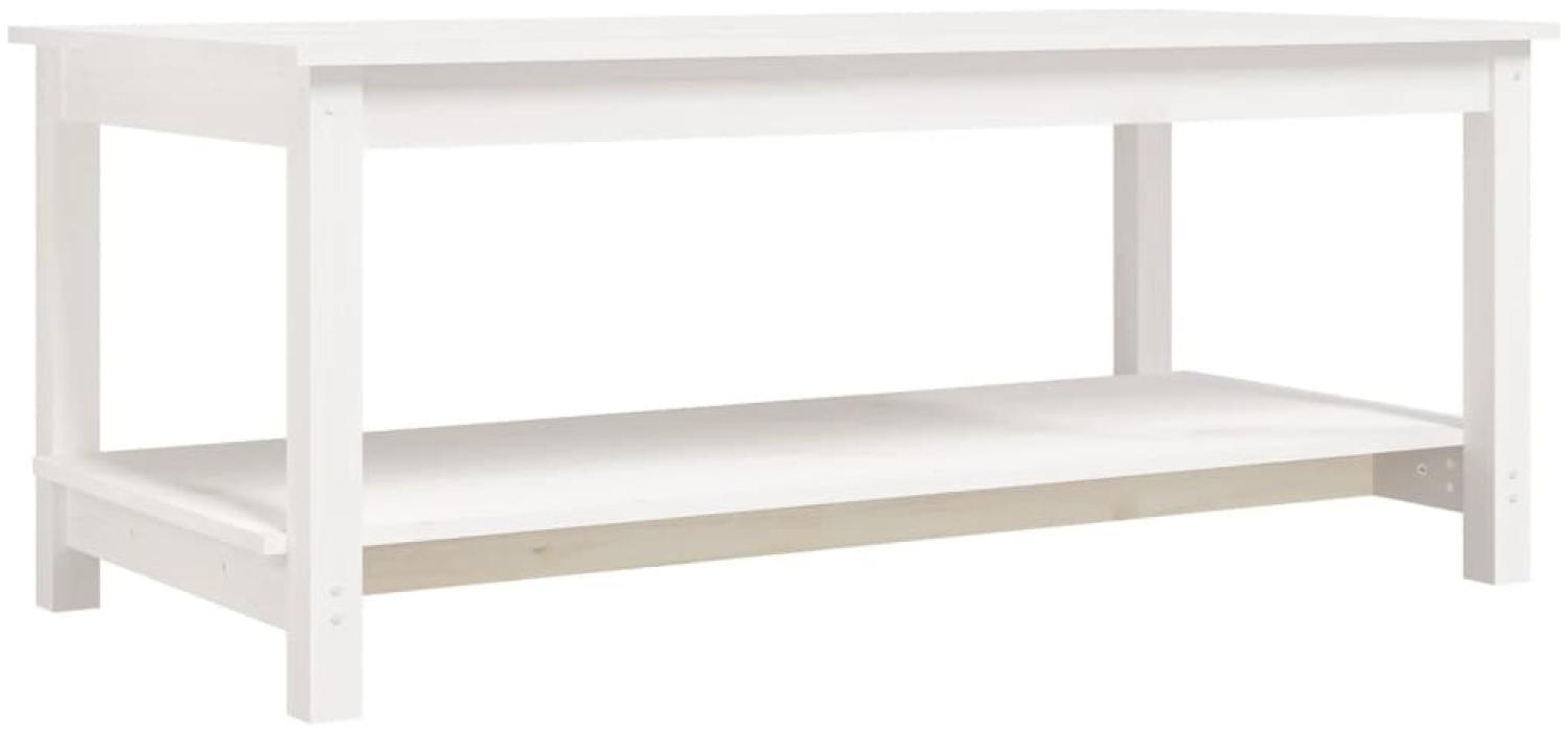 Couchtisch Weiß 110 x 55 x 45 cm Massivholz Kiefer [822273] Bild 1