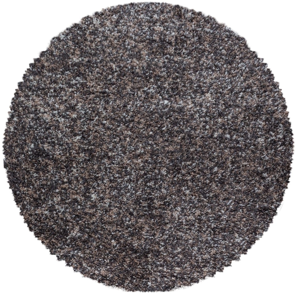 Hochflor Teppich Enrico rund - 200 cm Durchmesser - Taupe Bild 1