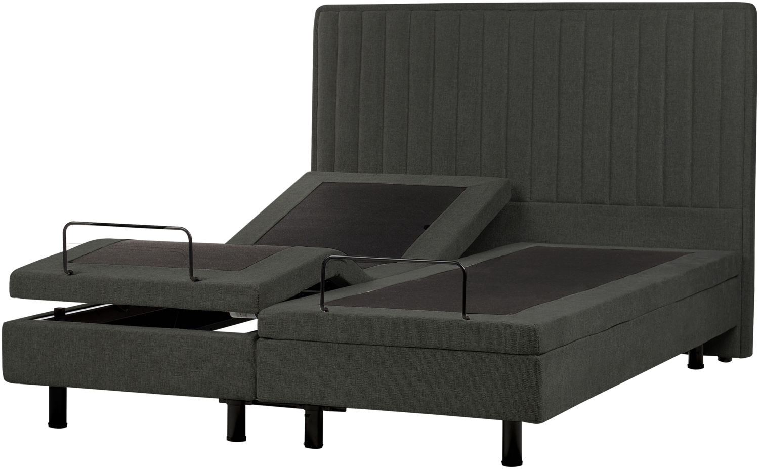 Bett verstellbar Stoff DUKE II 160 x 200 cm Dunkelgrau Bild 1