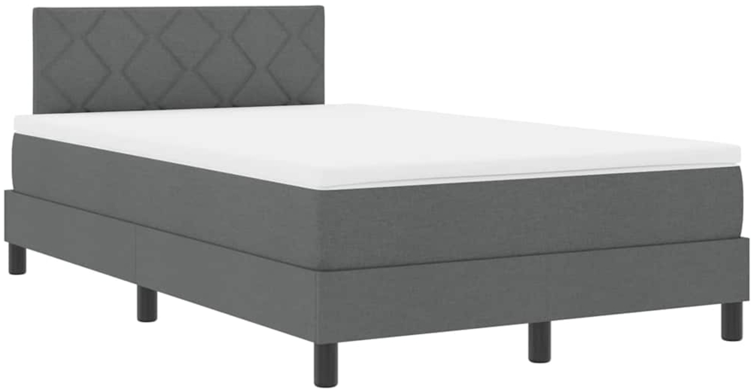 vidaXL Boxspringbett mit Matratze Dunkelgrau 120 x 190 cm Stoff 3338749 Bild 1