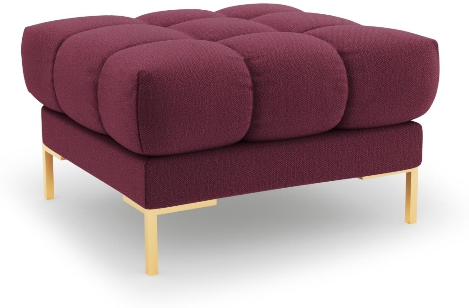 Micadoni Pouf Hocker Mamaia | Bezug Dark Red | Beinfarbe Gold Metal Bild 1