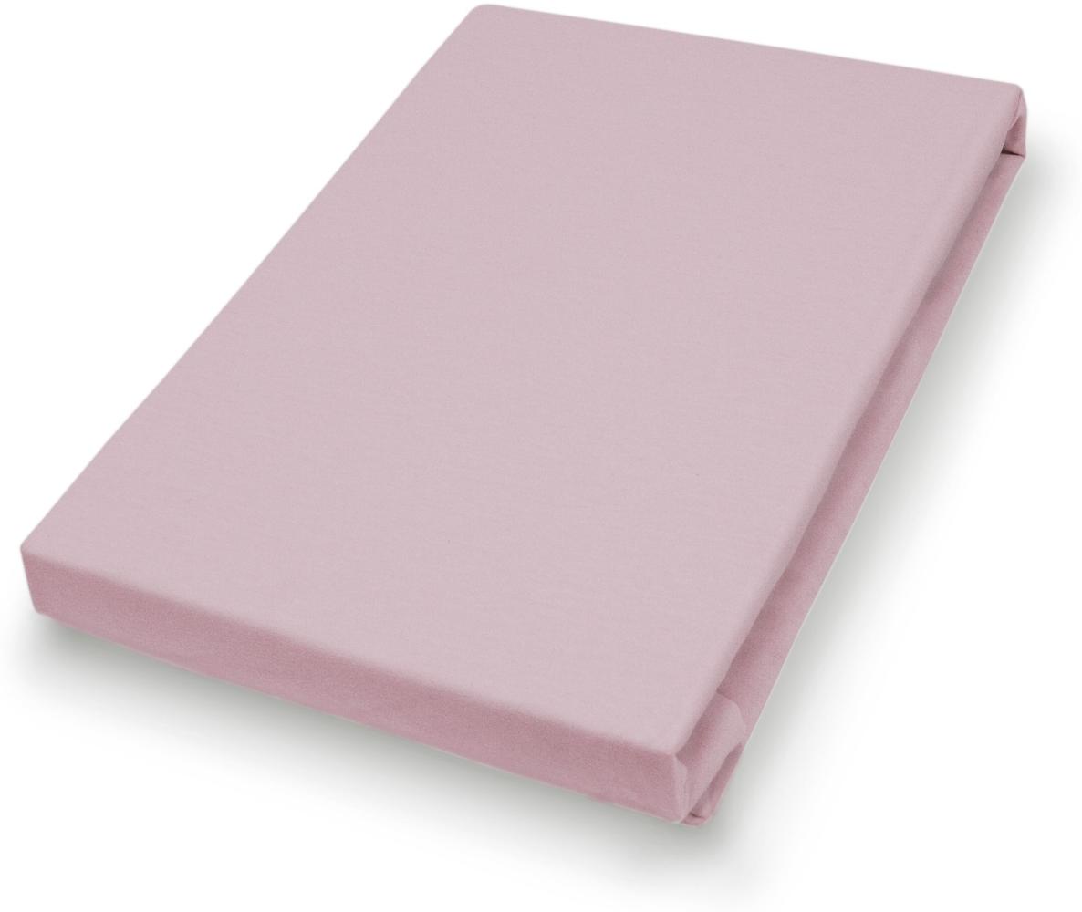 Hahn Haustextilien Jersey-Spannlaken Basic Größe 140-160 x 200 cm Farbe mauve Bild 1