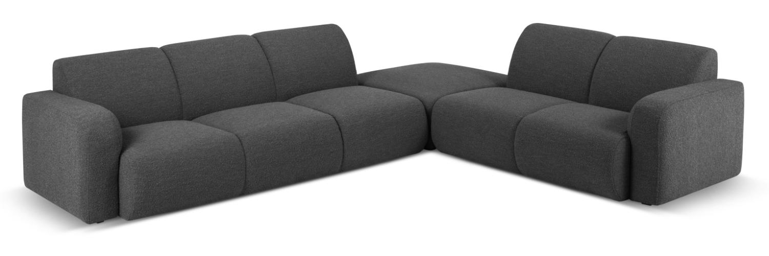 Micadoni Boucle Ecksofa Molino 6-Sitzer Rechts Boucle Dunkelgrau Bild 1