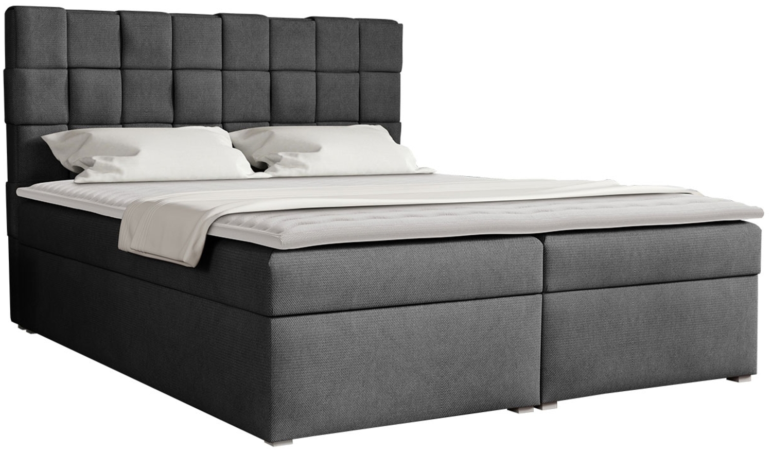 Boxspringbett Malmo Box, Dunkelgrau, 160 x 200 cm Bild 1