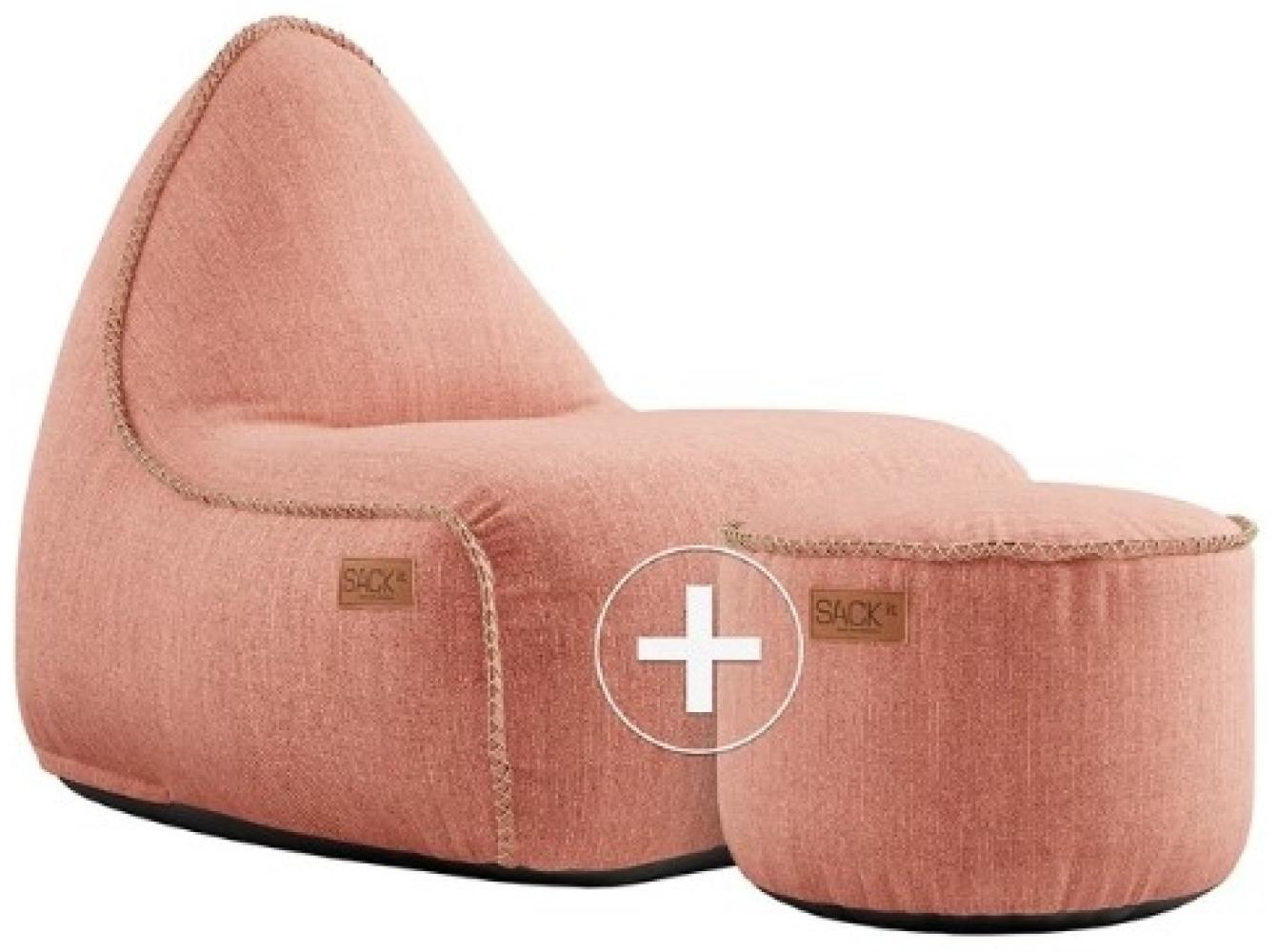 RETROit Cobana Outdoor Sitzsack Loungsessel mit Hocker – Sparset rosé Bild 1