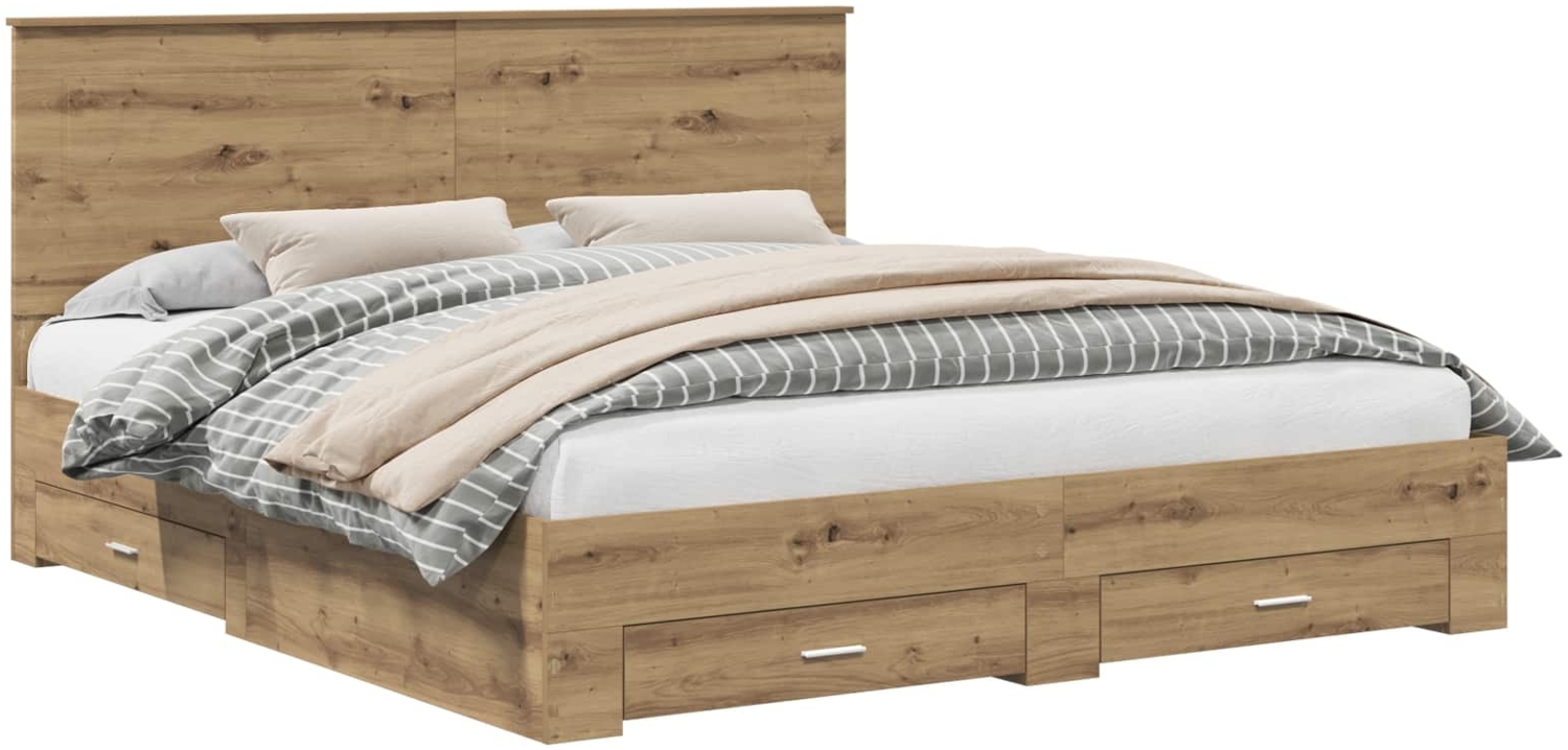 vidaXL Bettrahmen Artisan-Eiche 180x200 cm Holzwerkstoff 3409623 Bild 1