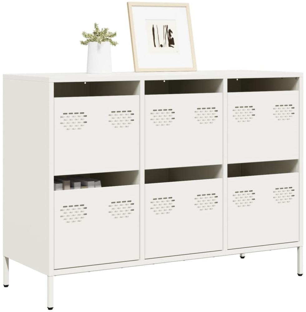 vidaXL Sideboard Weiß 101,5x39x73,5 cm Kaltgewalzter Stahl 851267 Bild 1