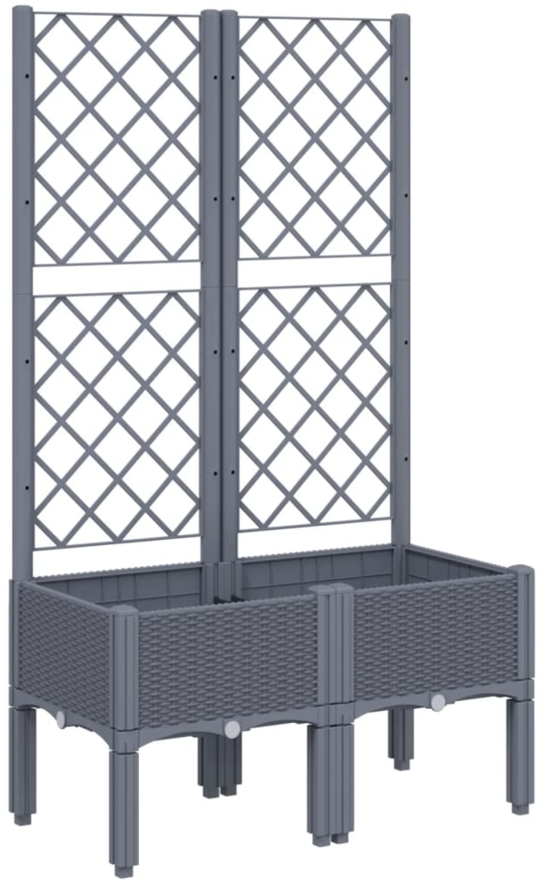 vidaXL Pflanzkübel mit Rankgitter Blaugrau 80x40x142 cm PP 367921 Bild 1