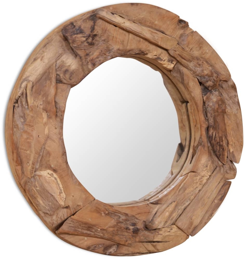 Dekorativer Spiegel, rund, Teak 60 cm Bild 1