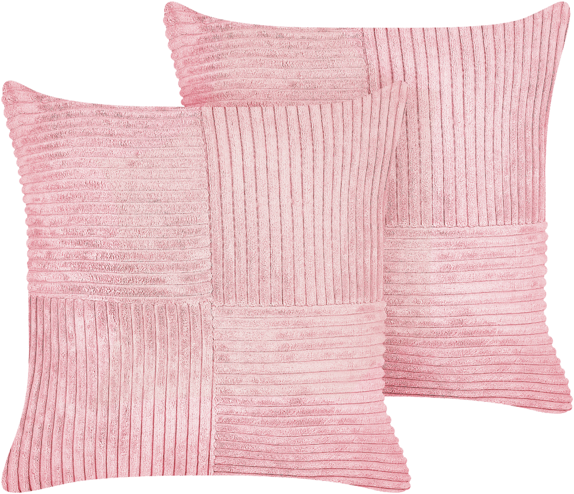 Kissen 2er Set MILLET 43 x 43 cm Kein Muster Rosa Bild 1