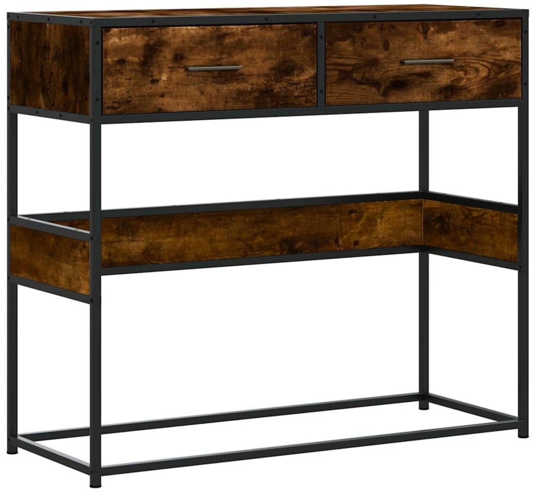 vidaXL Konsolentisch Räuchereiche 90x35x80 cm Holzwerkstoff 849176 Bild 1