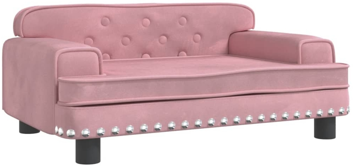 vidaXL Hundebett, Samt rosa, 30 x 45 x 70 cm Bild 1