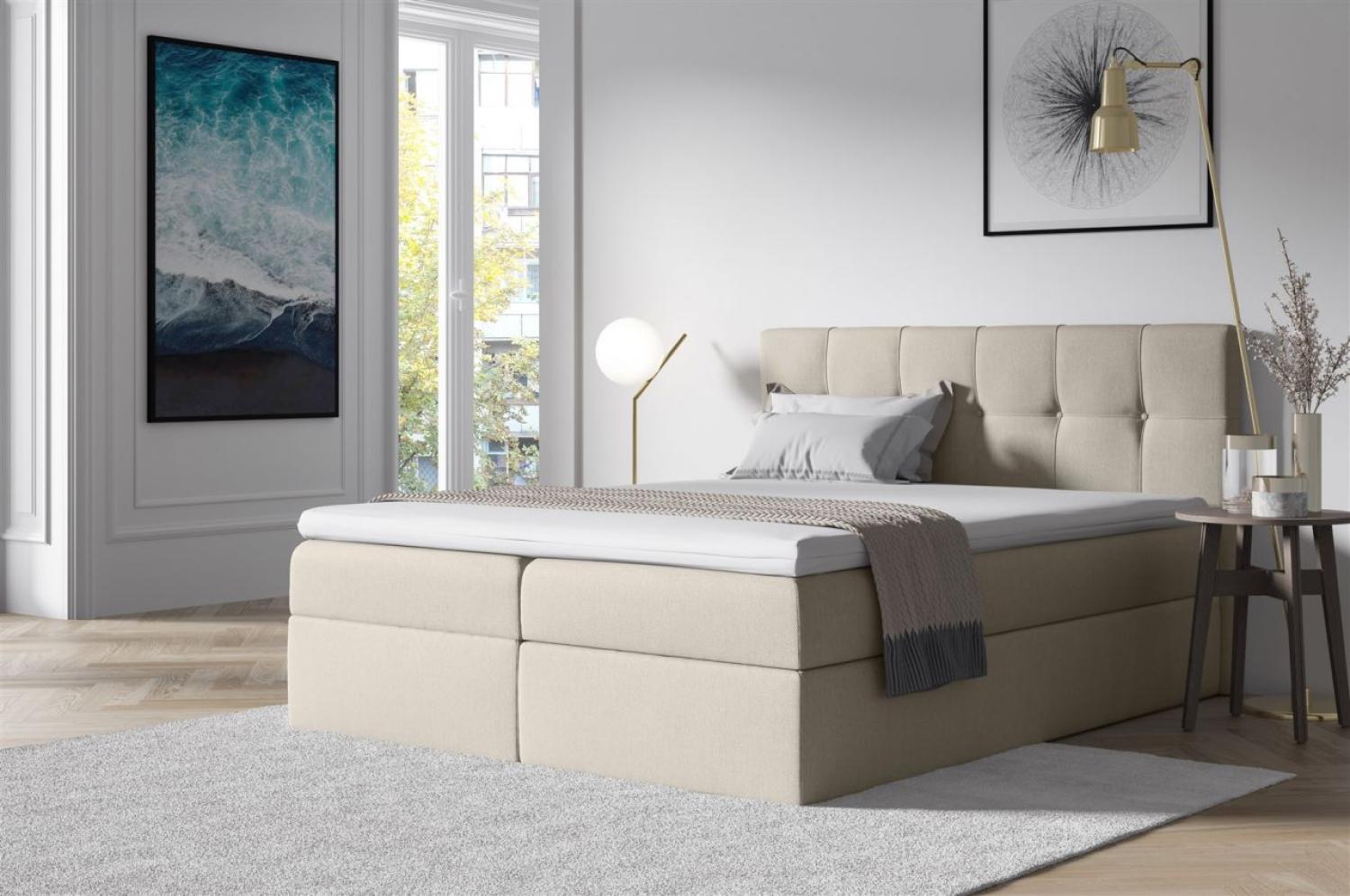 Boxspringbett BURGOS 200x200 cm Beige Bild 1