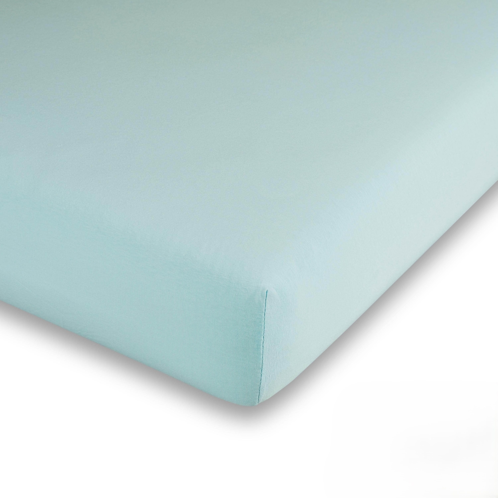 Traumhaft gut Schlafen –Kinder-/Baby Spannbetttuch hochwertige Qualität, trocknergeeignet, Farbe: Hellblau, Größe: 60 cm x 120 cm Bild 1