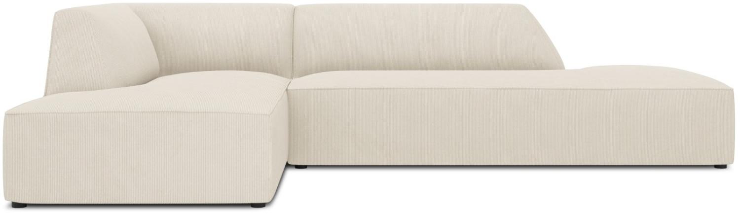 Micadoni 4-Sitzer Modular Ecke links Sofa Ruby | Bezug Light Beige | Beinfarbe Black Plastic Bild 1