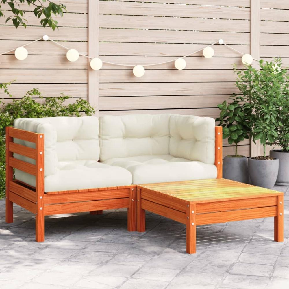 vidaXL Gartensofa mit Kissen und Hocker 2-Sitzer 838178 Bild 1