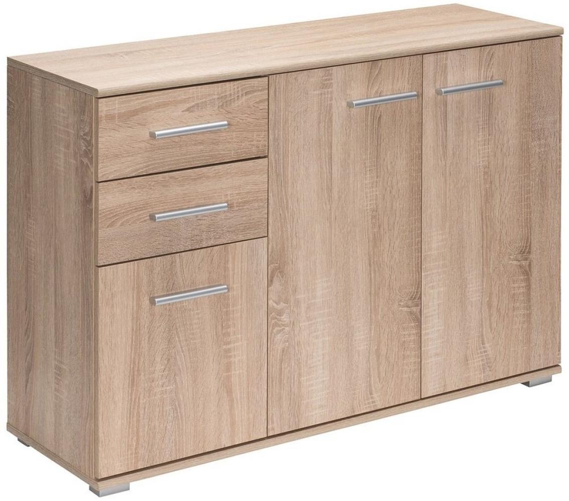 Casaria Kommode Alba DB101, mit 3 Türen 2 Schubladen 107x75x35cm spiegelbarer Aufbau Holz Bild 1