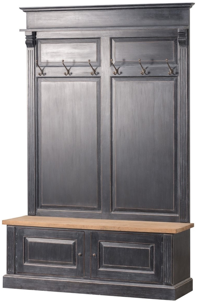 Dekoria Garderobe Bradford 139x41x210 old black & natural Bild 1