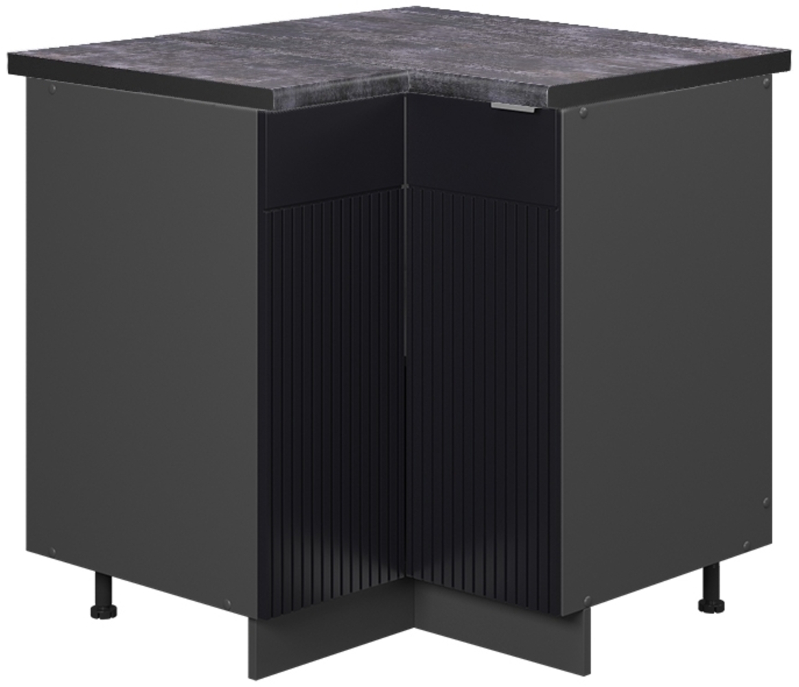 Eckunterschrank Fame-Line Schwarz gestreift 80.5 cm , AP Anthrazit Vicco Bild 1