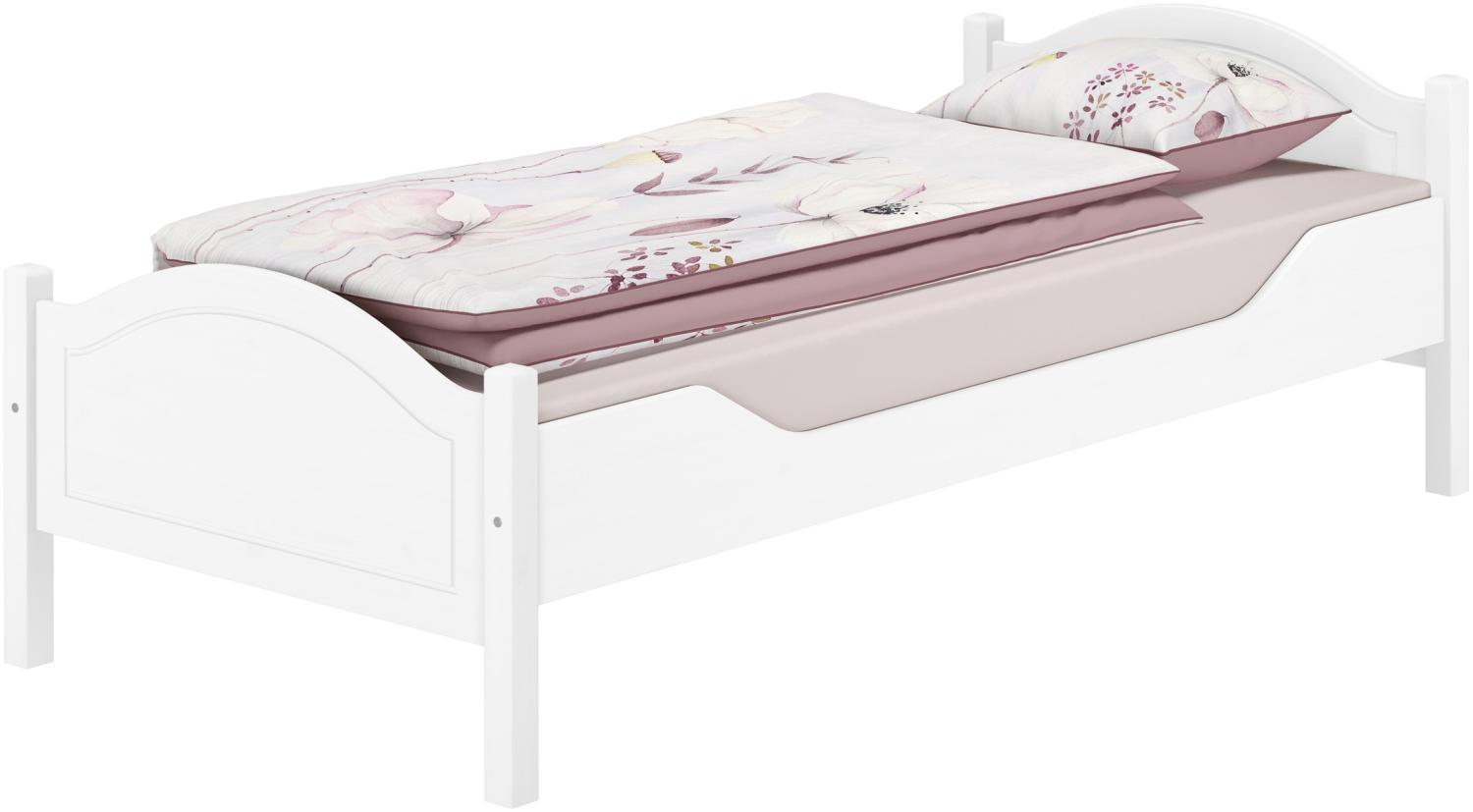 Einzelbett Kiefer weiß 100x200 Futonbett Bettrahmen Singlebett V-60. 30-10W ohne Zubehör Bild 1