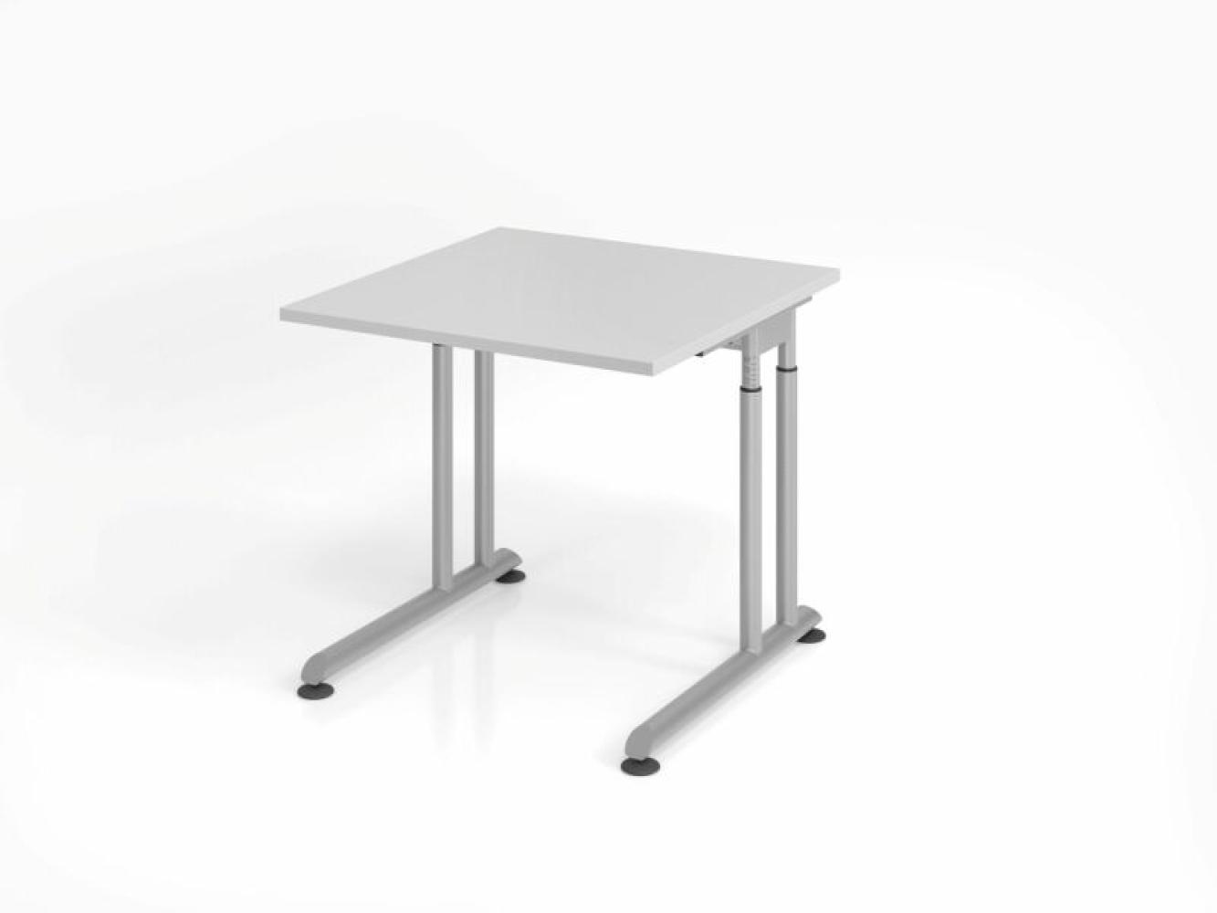 Schreibtisch C-Fuß 80x80cm Grau/Silber Bild 1