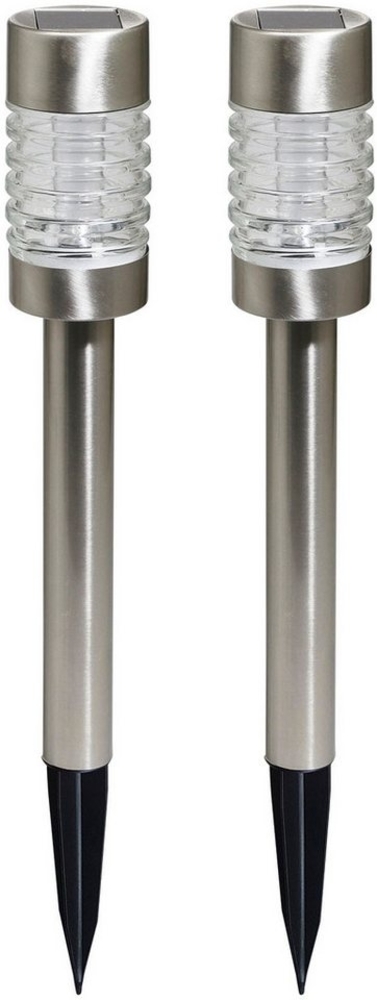 Luxform Gartenleuchte Solar-Gartenleuchten - Torino - 2 Stück - Silber, LED fest integriert, Ganzjährig Solar Bild 1