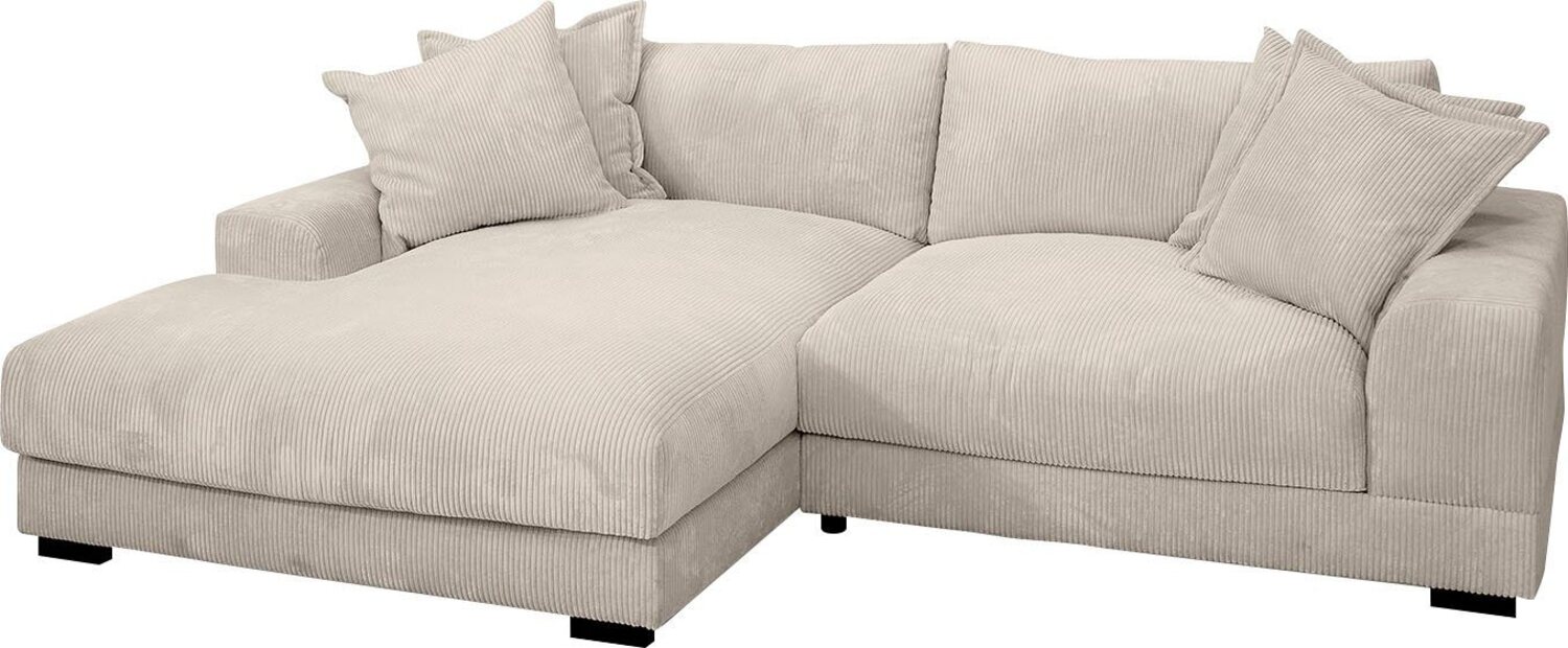 TRENDMANUFAKTUR Ecksofa Zinal, aktuelles Design, mit 4 Zierkissen, mit extra softem Sitz, in trendiger Breitcord-Optik, L-Form Bild 1