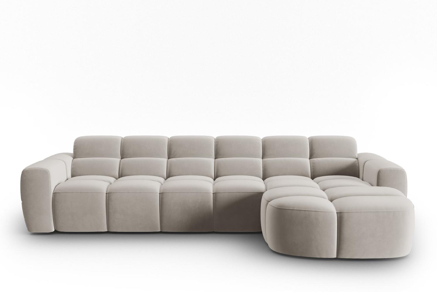 Micadoni Ecksofa Lisa 4-Sitzer Rechts Samtstoff Helles Beige Bild 1