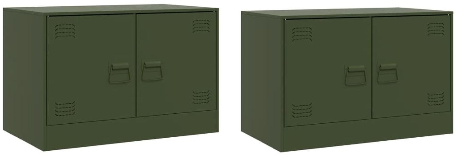 vidaXL TV-Schränke 2 Stk. Olivgrün 67x39x44 cm Stahl 841640 Bild 1